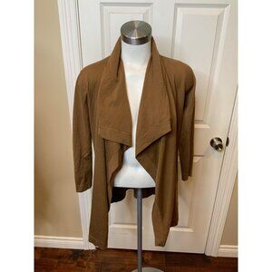 Theory Brown Open Front 3/4 Sleeve Cardigan, Size Small